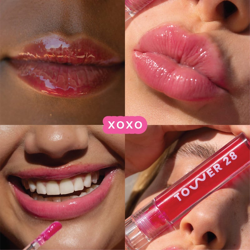 Tower 28 ShineOn Lip Jelly, XOXO | Non-Sticky, Vegan Lip Gloss in Sheer XOXO | Moisturizing Apricot and Raspberry Seed Oil | Clean, Cruelty Free - Image 2
