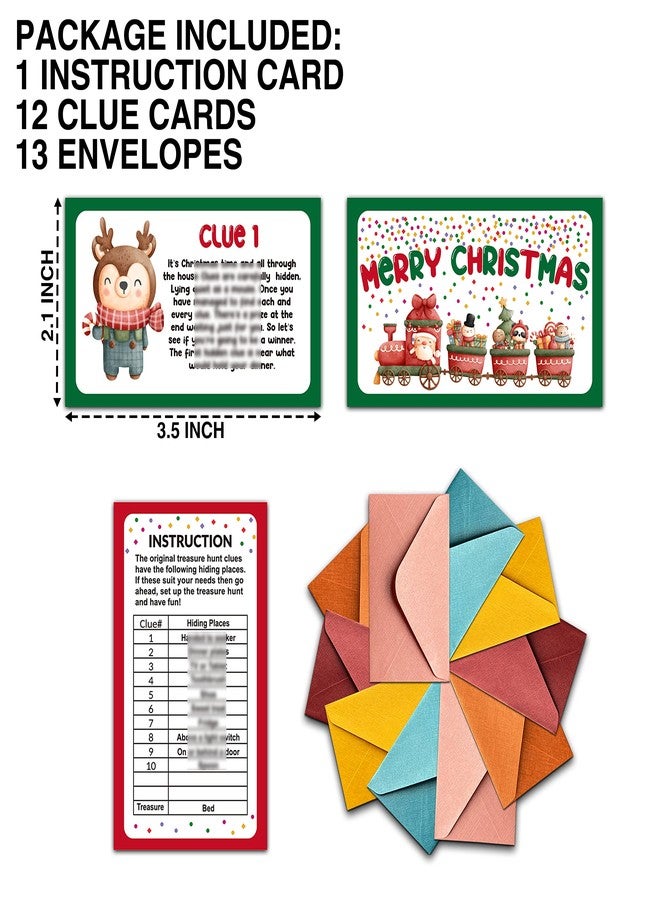 Levitatinyear Christmas Treasure Hunt Clues - Xmas Scavenger Hunt Clues - Outdoor Indoor New Year Riddles - Christmas Party Games for Kids Adults - New Year Party Activities & Decorations (13 Pack)-01 - Image 4