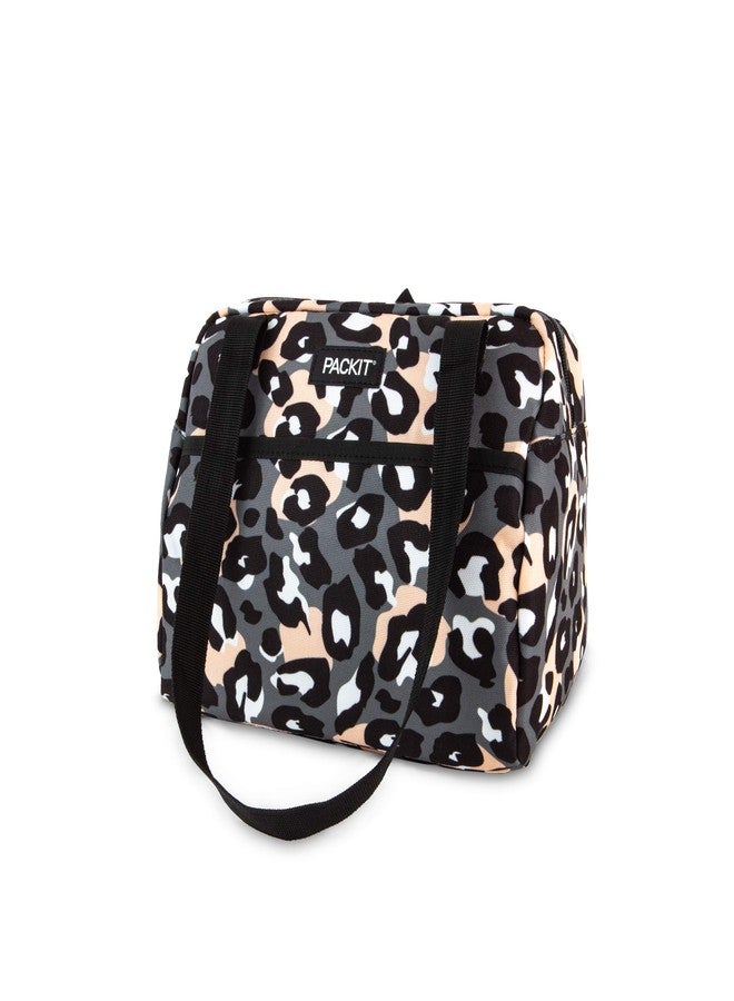 PackIt Freezable Hampton Lunch Bag, Wild Leopard Gray, Built with EcoFreeze Technology, Collapsible, Reusable, Zip Closure with Front Pocket and Shoulder Straps, Perfect for Tweens and Adults - Image 2