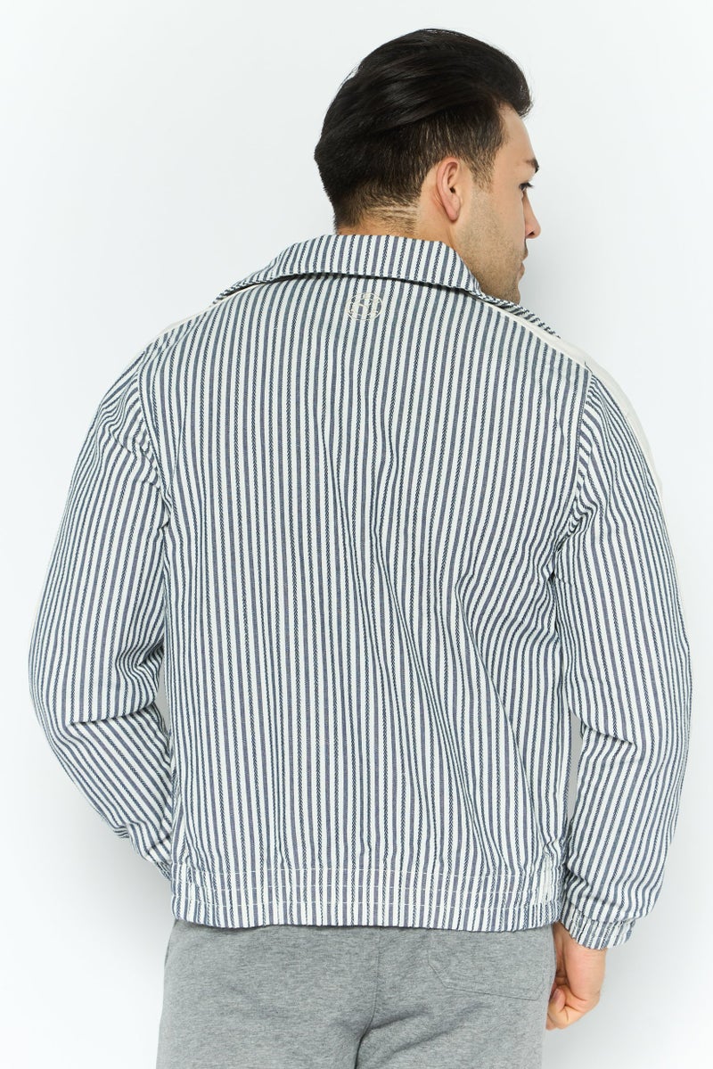 PUMA جاكيت رياضي للرجال بأكمام طويلة مناسب للخارج، أزرق داكن - Image 4