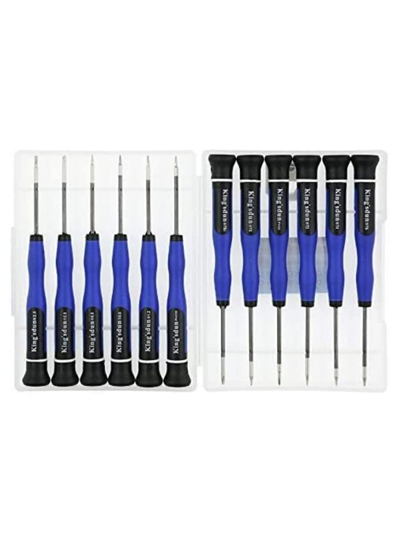 12pcs P2 P5 Triwing Torx T2 T4 T5 T6 T8 Flathead and Phillips Screwdrivers Repair Tool Kit for iPhone 13 12 11 6 MacBook Pro Air iPod iTouch Magnetic Pentalobe Screwdriver Set with Durable Case - Image 1
