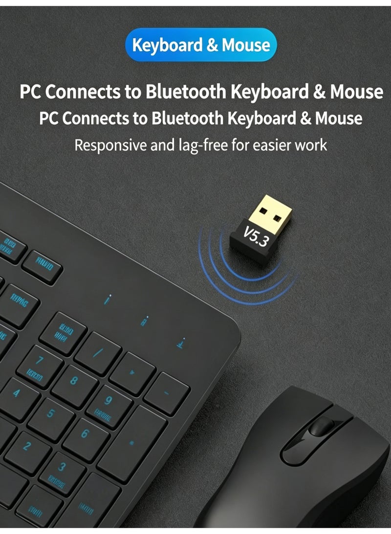 ناكسي فلاي محول Bluetooth للحاسوب، محول USB Bluetooth 5.3 EDR، مستقبل لاسلكي BT للأجهزة مثل السماعات، الفأرة، لوحة المفاتيح، وسماعات الرأس، متوافق مع ويندوز 10/11 - Image 4