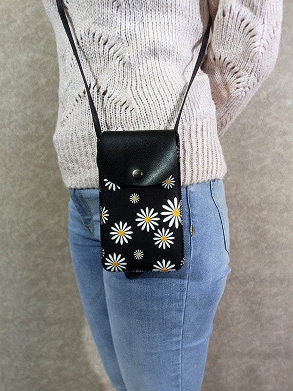Cemmys Women's Cross Pattern Shoulder Strap Phone Bag Case  - Image 3