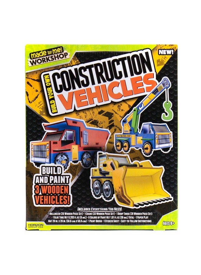 made by me Build Your Own Construction Vehicles By Horizon Group Usa Build & Customize 3 Wooden Vehicles - Image 1