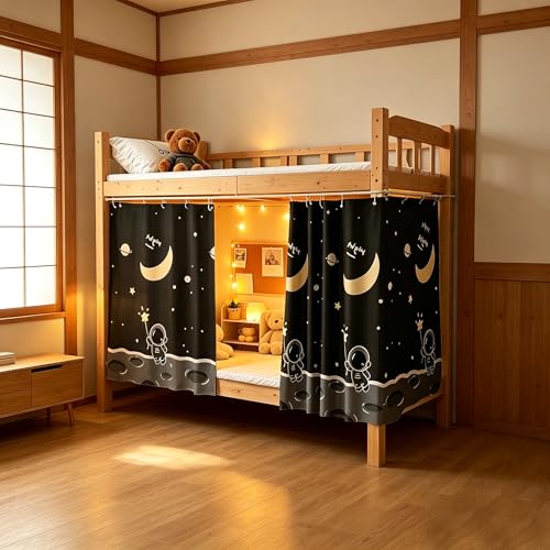 Qubanda Dorm Bottom Bunk Blackout Privacy Bed Curtains Bed Canopy Shading Dustproof Breathable Tent Nets Single Sleeper - Image 5
