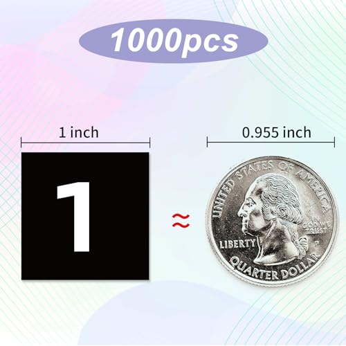 STARLIBOO Number Stickers Labels, 1 inch Square Small Consecutive Number Stickers Labels 1-100, Self-Adhesive for Office, Classroom, Indoor, Boxes, Storage (1000, Black) - Image 2