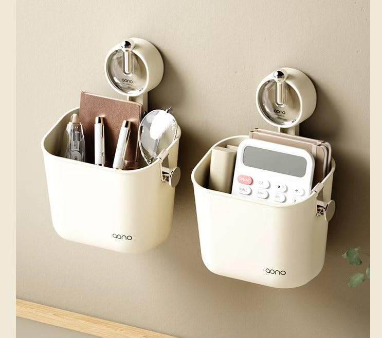 Azelf Strong Load-Bearing Bathroom Storage Rack - Wall-Mounted, Hole-Free Suction Cup Skin Care Organizer Good Look And Aesthetic View - Image 2