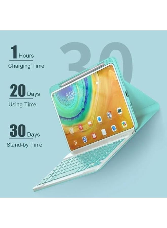 erorex Keyboard Compatible With Huawei Matepad 11.5 S (2024) 11.5 Inch Built In Pencil Slot Detachable Wireless Bluetooth Keyboard With Mouse For Huawei Matepad 11.5"S (Green)  - Image 4