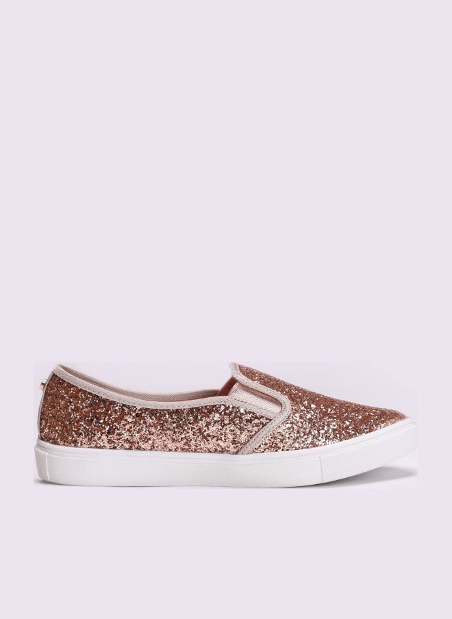 FEVERSOLE Women's Fashion Slip-On Sneaker Casual Flat Loafers Rose Gold Size 9.5 M US - Image 1