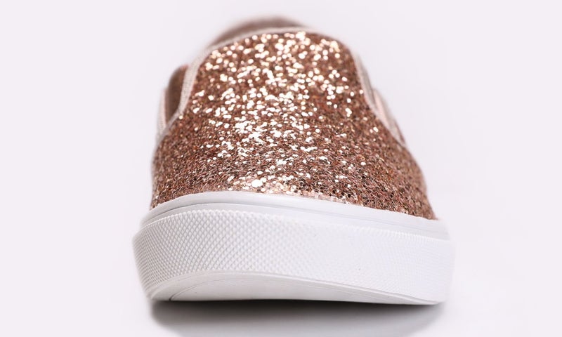 FEVERSOLE Women's Fashion Slip-On Sneaker Casual Flat Loafers Rose Gold Size 9.5 M US - Image 5