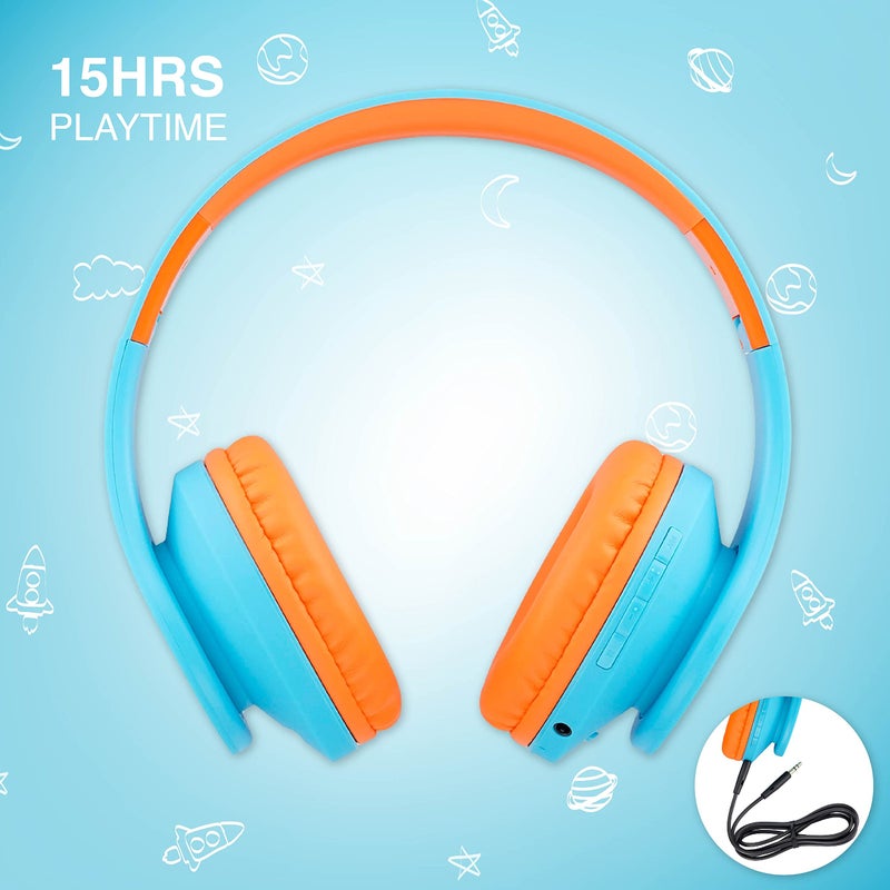 PowerLocus Kids Headphones Over-Ear, Bluetooth Wireless Headphones for Kids,with Microphone, Safe 85DB Volume Limited, Foldable with Carry Case, Audio Cable, Micro SD mode for Online Classes,PC,Phones - Image 4
