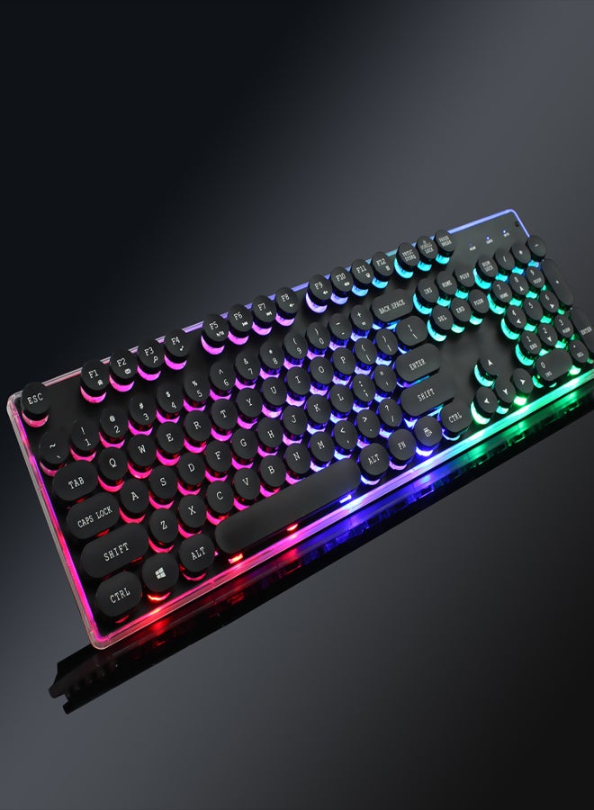 ZERODATE KB202 Membrane Keyboard Wired Gaming Backlit Keyboard 104-Key with Customizable Lighting Effects ABS USB Wired Keyboard for Gaming Typing Mac PC - Image 2