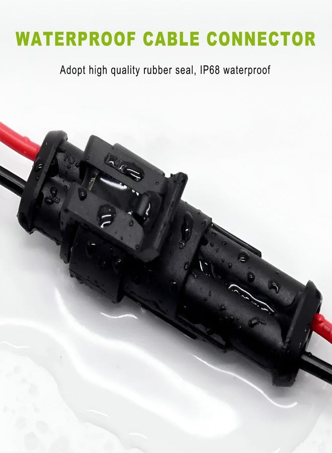 MUQIDA 5 PCS 2 Pin Way Electrical Wire Connector, Waterproof Male & Female Electrical Plug Socket Kit, 2 Wire 20 AWG Connector Quick Disconnect Plug for Car Truck Motorcycle - Image 5