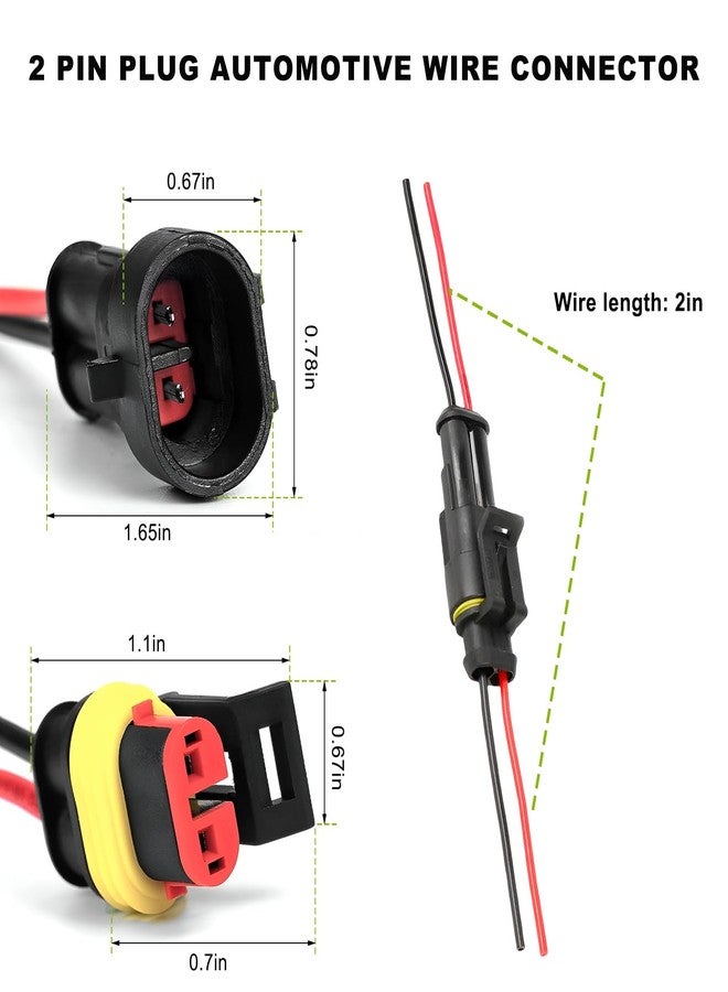MUQIDA 5 PCS 2 Pin Way Electrical Wire Connector, Waterproof Male & Female Electrical Plug Socket Kit, 2 Wire 20 AWG Connector Quick Disconnect Plug for Car Truck Motorcycle - Image 2