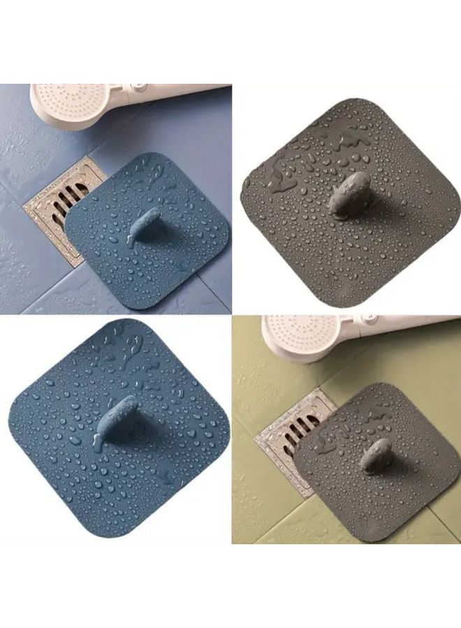 Blue Silicone Floor Drain Cover Anti Blocking 3 Seconds Install - Image 2