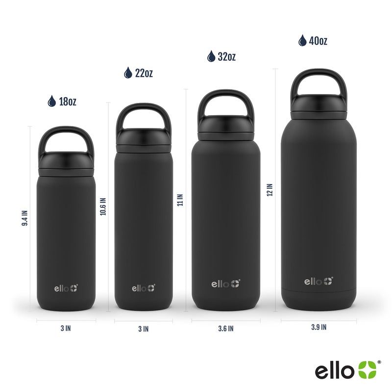 Ello Cooper Twist 18oz Kids Stainless Steel Water Bottle with Chug Lid | Leak Proof Double Walled and Vacuum Insulated | Fits Car Cupholder | Built in Carry Loop | Dishwasher Safe | Halogen Blue - Image 4
