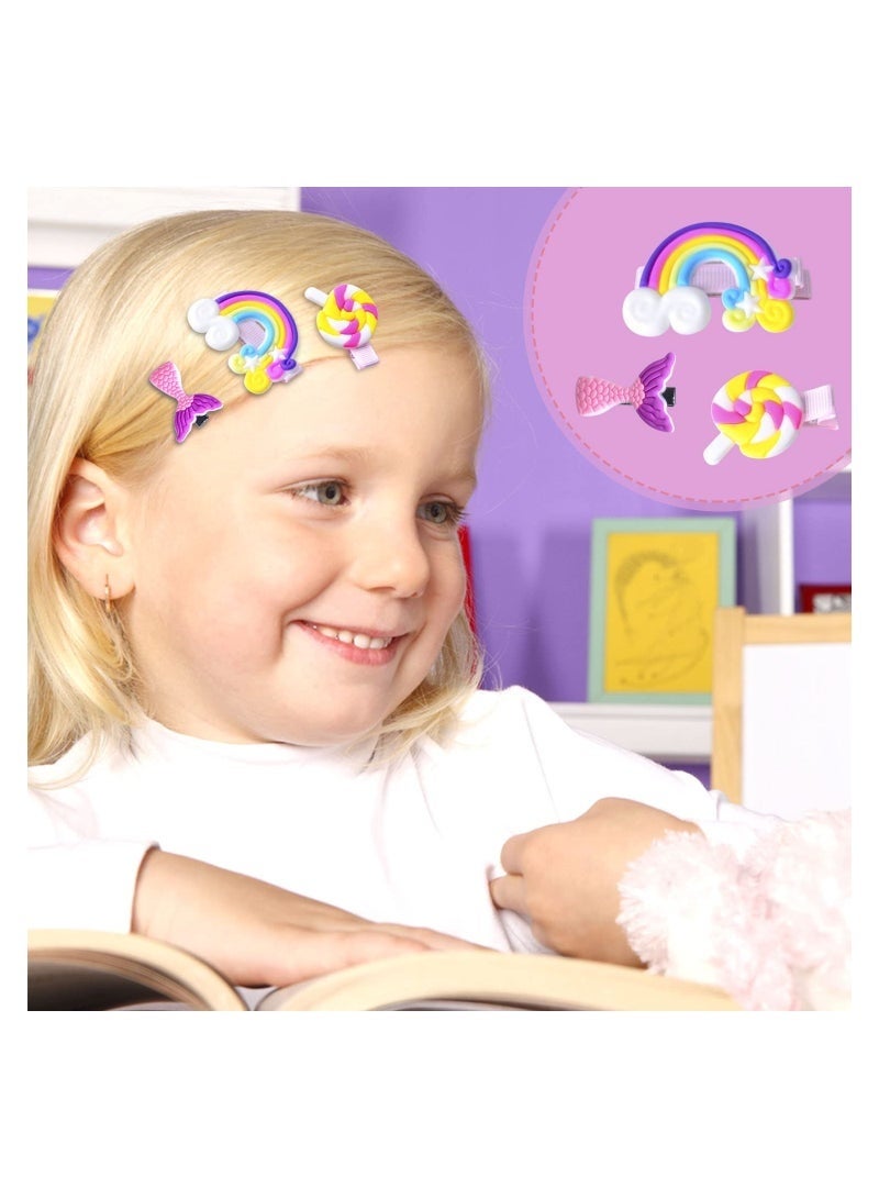 مشابك شعر الأطفال ، دبوس الشعر ، المشابك للفتيات ، اكسسوارات شعر الفتيات الصغار ، مقاطع شعر الأطفال للتصفيف ، زهرة قوس قزح حلوى الفواكه فراشة لطيف الشعر كليب للفتيات 42 قطعة - Image 2