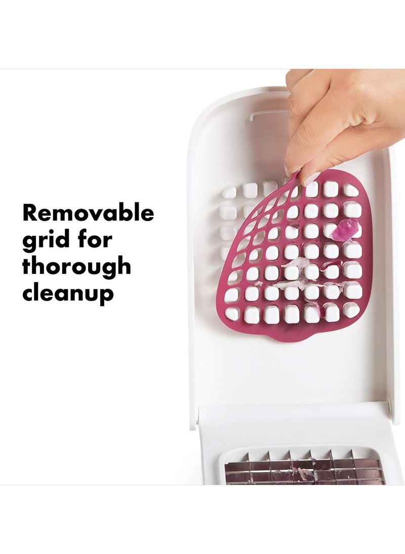 Exquisite Multi-functional Vegetable Dicer Onion Chopper, Stainless Steel Blade, White - Image 5