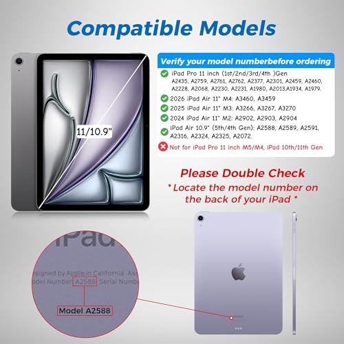 mobee Magic Keyboard Case for iPad Pro 11 inch 4th3rd2nd1st Gen iPad Air 11 inch M4M3M2 202620252024 109 iPad Air 5th 4th Generation Magnetic Keyboard Case Trackpad Backlit - Image 3