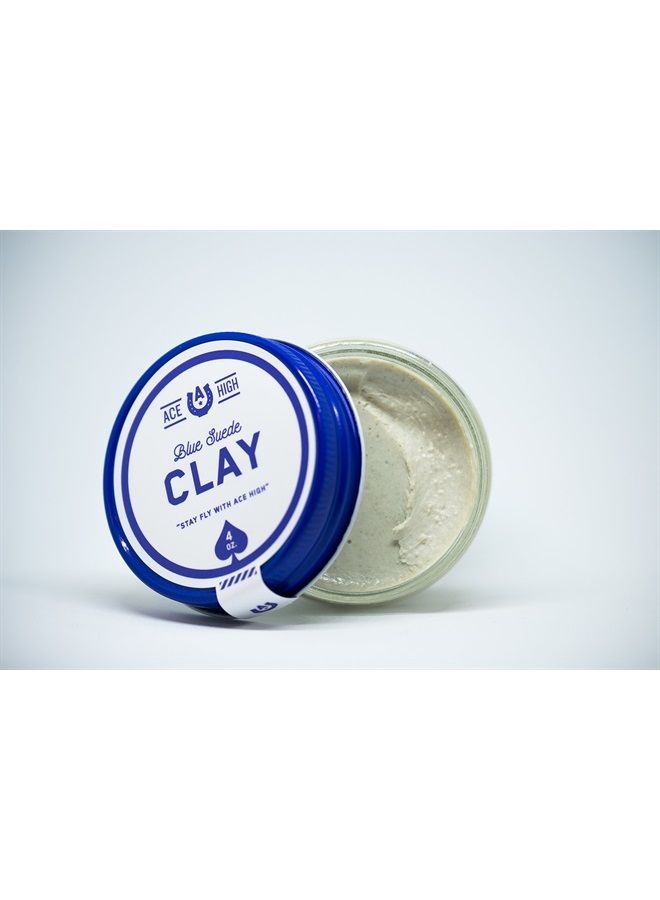 ace high Blue Suede Hair Clay, Strong Hold, Satin to Matte Finish, Adds Texture and Thickness, 4oz - Image 1