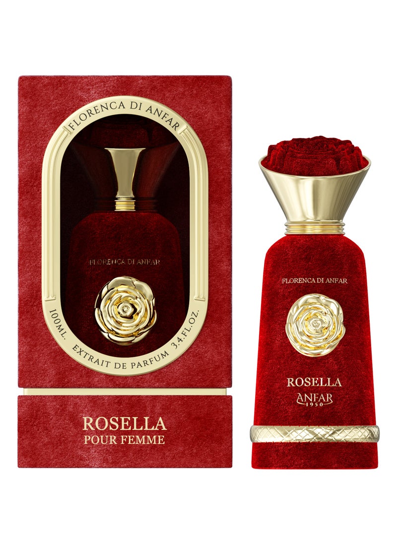 Anfar Anfar 1950 ROSELLA Pour Femme Extrait de Parfum, Litchi, Rhubarb, Bergamot, Nutmeg, Turkish Rose, Peony, Musk, FOR WOMEN,100ML  - Image 1