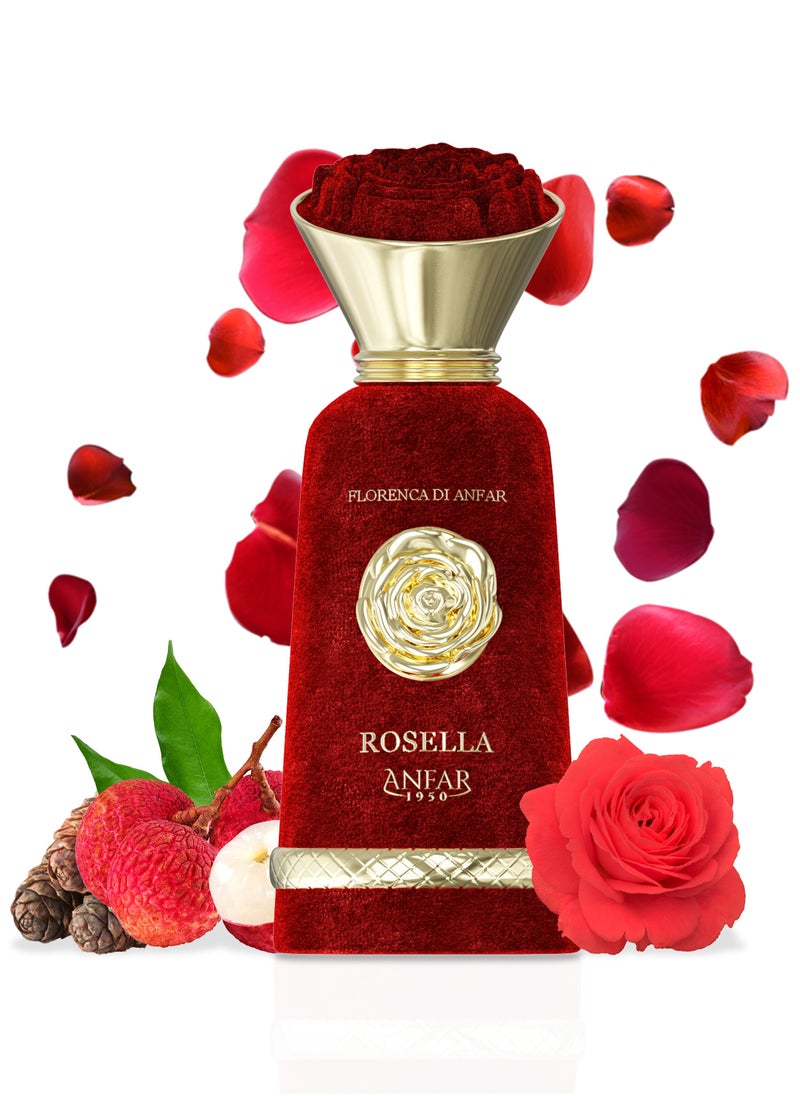 Anfar Anfar 1950 ROSELLA Pour Femme Extrait de Parfum, Litchi, Rhubarb, Bergamot, Nutmeg, Turkish Rose, Peony, Musk, FOR WOMEN,100ML  - Image 2