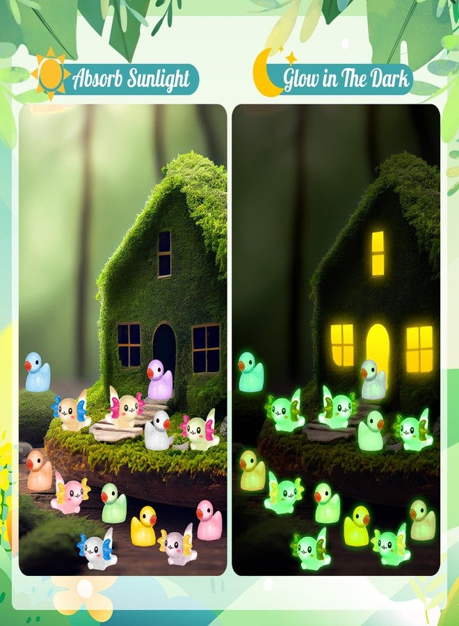 Barydat مجموعة باريدات من 50 قطعة من بط أكسولوتل صغير مضيء مصنوع من الراتنج، يتوهج في الظلام، تماثيل مصغرة لبط أكسولوتل، مثالية للعب الغميضة، ديكور بيوت الدمى، ديكور الحدائق، ألعاب للأعمال اليدوية. - Image 5