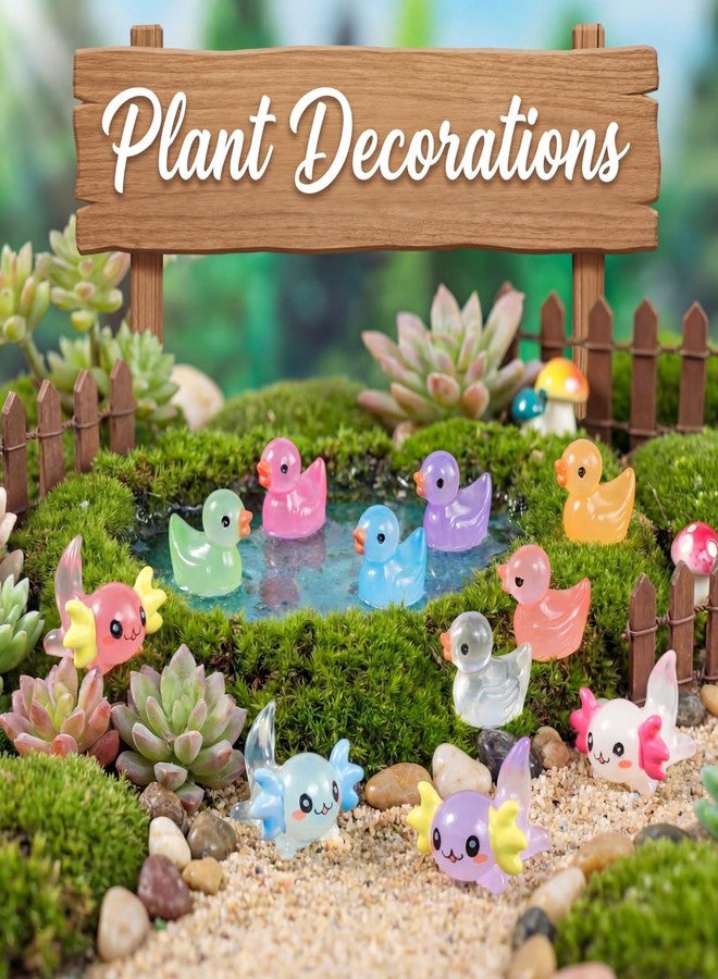 Barydat مجموعة باريدات من 50 قطعة من بط أكسولوتل صغير مضيء مصنوع من الراتنج، يتوهج في الظلام، تماثيل مصغرة لبط أكسولوتل، مثالية للعب الغميضة، ديكور بيوت الدمى، ديكور الحدائق، ألعاب للأعمال اليدوية. - Image 4