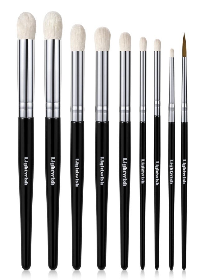 Lightwish Dry Brush Miniature Painting 9Pcs, Dry Brush Set Miniature Paint Brushes for Models Miniature Painting Watercolor Acrylic Oil Paint Gouache DIY Craft - Image 1