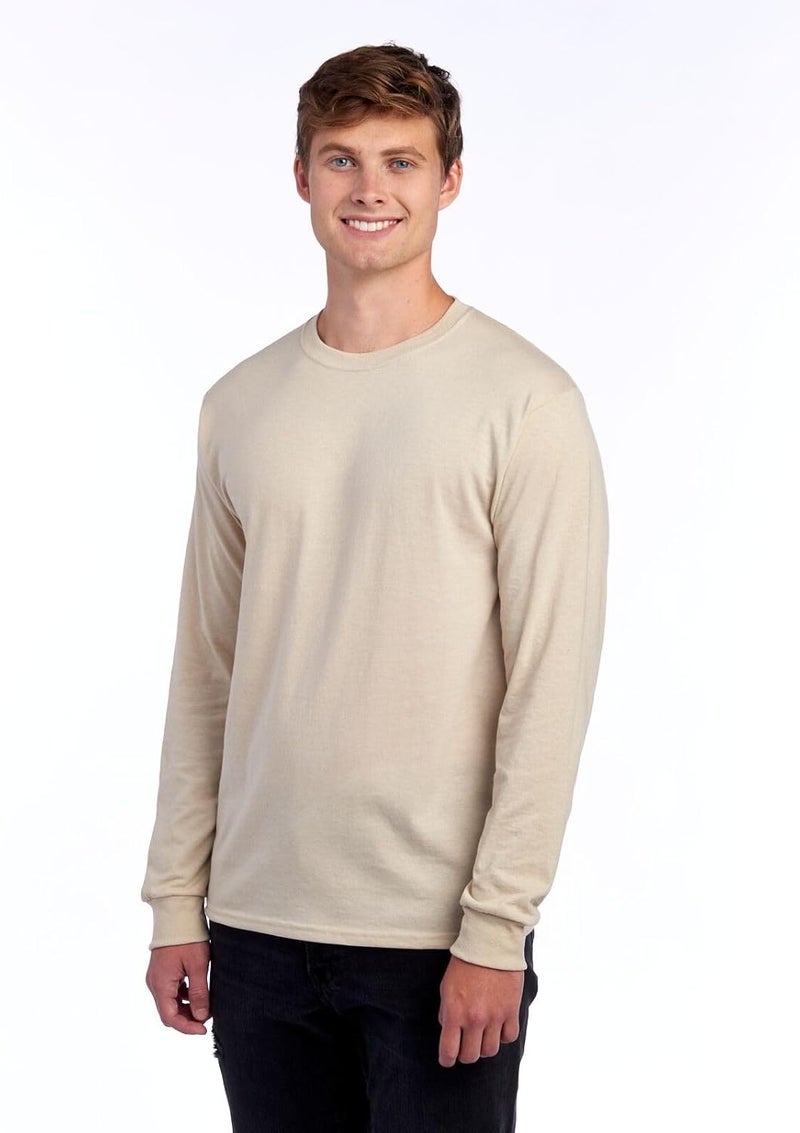 Jerzees Men's Dri-Power Cotton Blend Long Sleeve Tees, Moisture Wicking, Odor Protection, UPF 30+, Sizes S-3x - Image 1