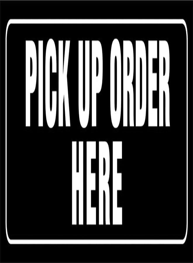 VAAIMAI Pick Up Order Here Sign Board | 5MM Foam Board | Black | Pack of 1 | Signage for Office, School & Commercial Space | Vinyl UV Laminated, Waterproof, Self-Adhesive, Fade Resistant | 12×4 Inch - Image 1