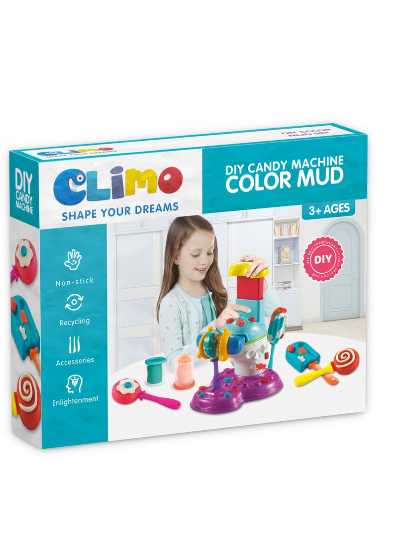 كلايمو - مجموعة لعب آلة صنع الحلوى بالصلصال الملون | لعبة ممتعة وآمنة لصنع الحلويات للأطفال | مجموعة صلصال إبداعية مع قوالب وإكسسوارات - Image 1