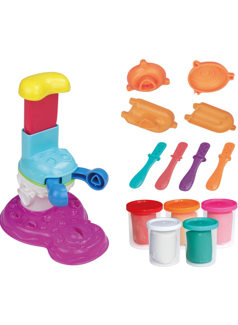 كلايمو - مجموعة لعب آلة صنع الحلوى بالصلصال الملون | لعبة ممتعة وآمنة لصنع الحلويات للأطفال | مجموعة صلصال إبداعية مع قوالب وإكسسوارات - Image 2
