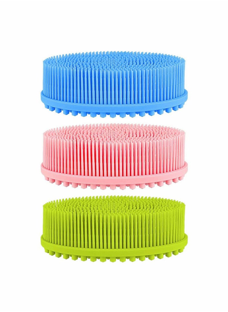 KASTWAVE 3 Pack Silicone Body Brush Back Scrubber Bath Brush Exfoliator,Bath Brush for Gentle Exfoliating on Softer, Glowing Skin,Spa Brushing Shower Bath Scrubber for Wet or Dry Cleaning  - Image 1
