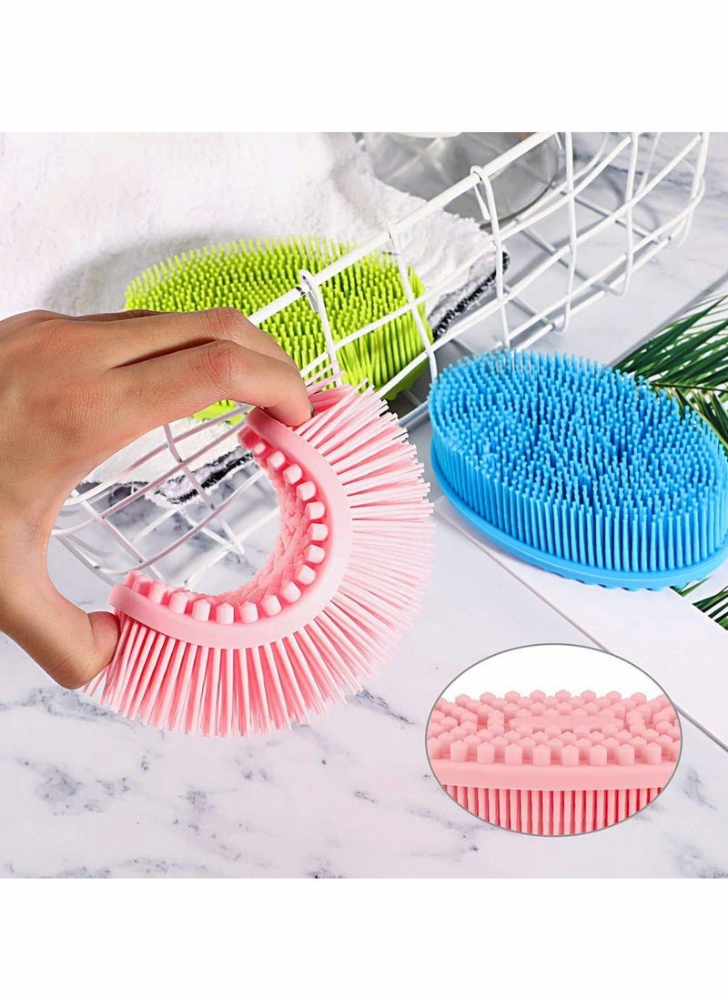 KASTWAVE 3 Pack Silicone Body Brush Back Scrubber Bath Brush Exfoliator,Bath Brush for Gentle Exfoliating on Softer, Glowing Skin,Spa Brushing Shower Bath Scrubber for Wet or Dry Cleaning  - Image 5