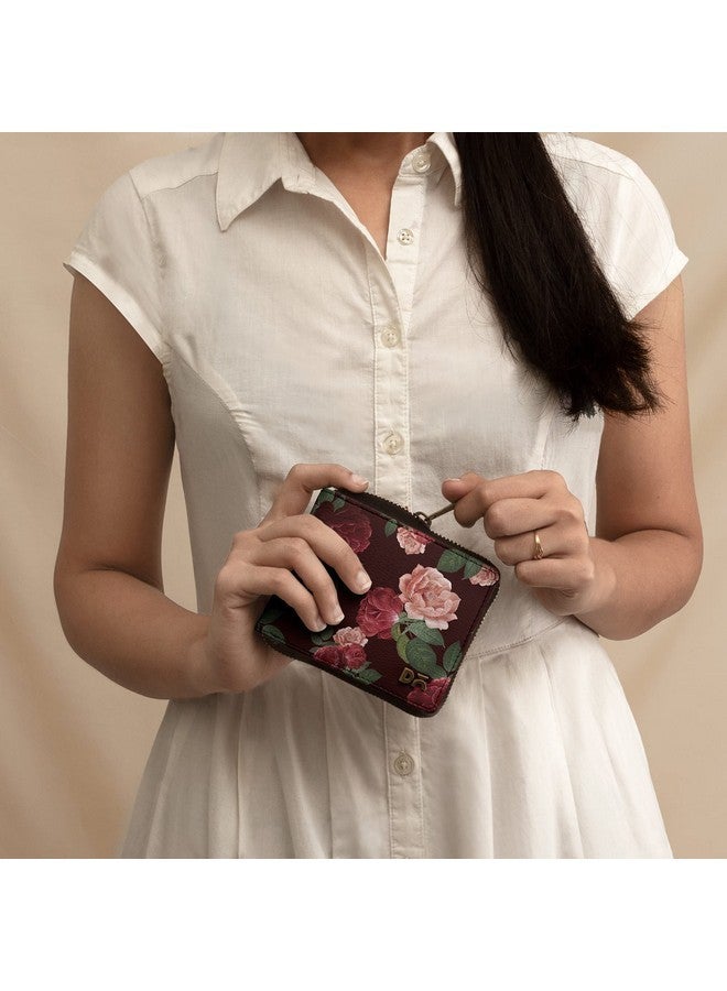 DailyObjects Lovely Blooms Women's Zip Wallet | Leather Material | Carefully Handcrafted | Holds up to 8 Cards | Slim and Easy to Fit in Pocket | Coin Pocket with Button Closure - Set of 2 (Combo) - Image 4