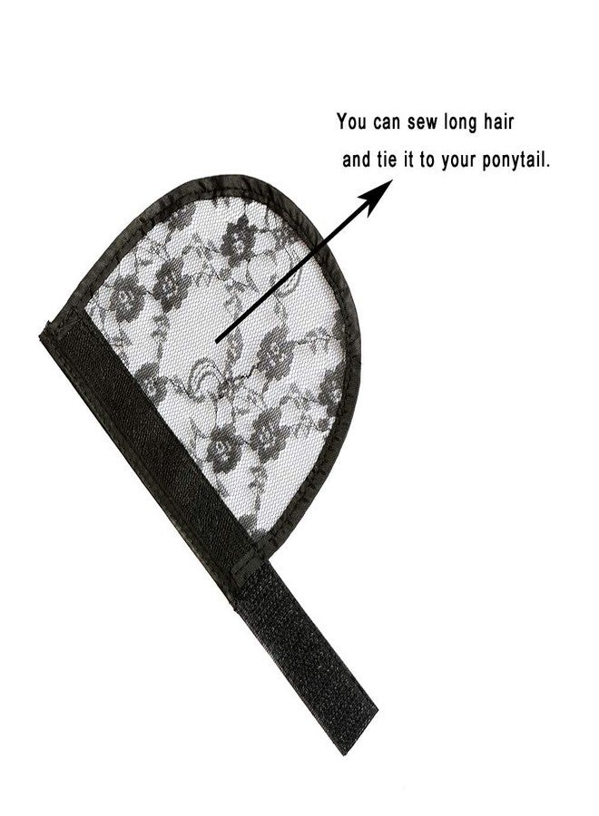 yantaisiyu 3 Pcs Black Ponytail Lace Hair Net Ponytail Base Net for Making Ponytail Hair Extensions - Image 3