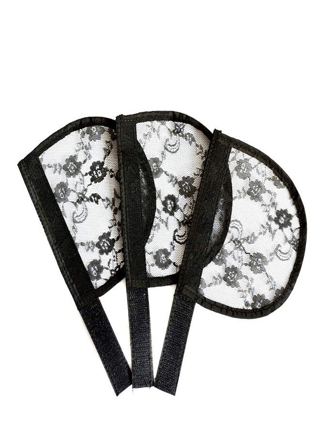 yantaisiyu 3 Pcs Black Ponytail Lace Hair Net Ponytail Base Net for Making Ponytail Hair Extensions - Image 1