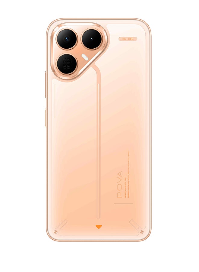 تكنو POVA 8 5G 256GB 8+8GB Helios Orange + Free Gift ( TWS + 256 GB Free  Cloud Storage + 400 Days Screen Warranty + Google AI Plus 2TB for 3 Month  ) - Image 2