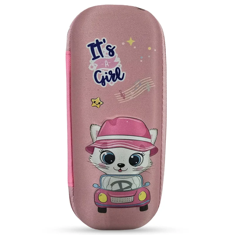 كوكوبي Cocobee Spy Cat Pencil Case With Internal Mesh Pocket, Sturdy Build, Zipper Closure – Girls, 3+ Years, Multicolor