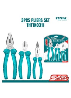 THT1K0311 3 Pcs Pliers Set 7" Combination Pliers/6"Long Nose Pliers/6" Diagonal Cutting Pliers Tools Set