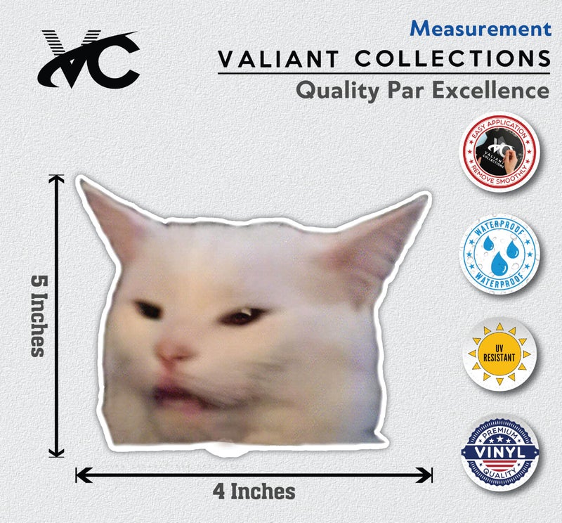 VALIANT COLLECTIONS â€“ Smudge The Cat Stickersâ€“Vinyl Decal for Car and Van â€“ Indoor & Outdoor use for Long Lasting â€“ Waterproof Stickers for Waterbottle & Laptop â€“ Removable Sticker for Mirror â€“VC 427 - Image 2