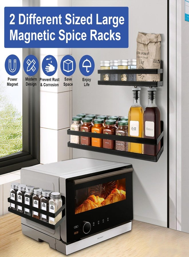 Uten Large Magnetic Spice Rack for Refrigerator, 2 Pack Enhanced Magnetic Shelves, Magnetic Shelf Moveable Fridge Organizer for Kitchen Holding Spices, Jars, Perfect Space Saver Storage Spice Rack - Image 2