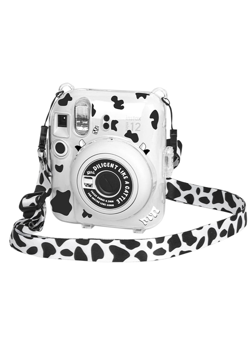 SYOSI Clear Case for Fuji Instax Mini 12/Polaroid Mini 12, Case for Fujifilm Instax Mini 12 Instant Camera with Back Photos Pocket, Shoulder Strap and Beautiful Sticker  - Image 3