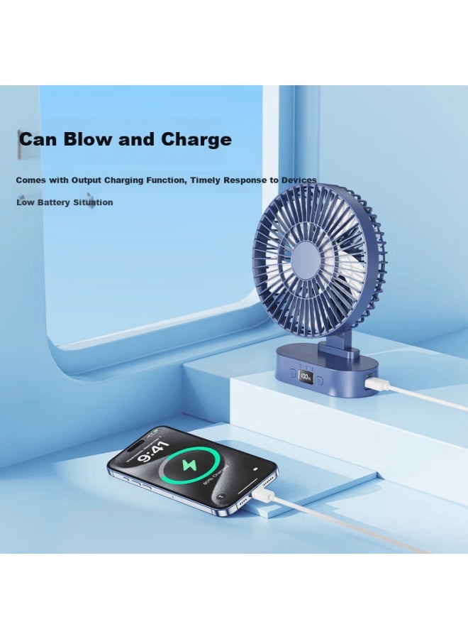 Hboalg Usb Electric Fan, Mini Rechargeable Small Fan, For Office Desk, Student Dormitory Bed, Portable Compact Plug-in Desktop Circulating Fan, Plug-in Model - Off-white - Image 3