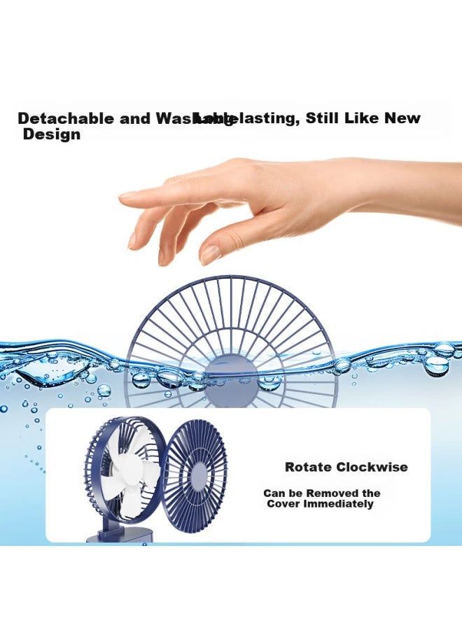 Hboalg Usb Electric Fan, Mini Rechargeable Small Fan, For Office Desk, Student Dormitory Bed, Portable Compact Plug-in Desktop Circulating Fan, Plug-in Model - Off-white - Image 2