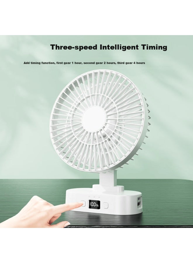 Hboalg Usb Electric Fan, Mini Rechargeable Small Fan, For Office Desk, Student Dormitory Bed, Portable Compact Plug-in Desktop Circulating Fan, Plug-in Model - Off-white - Image 4