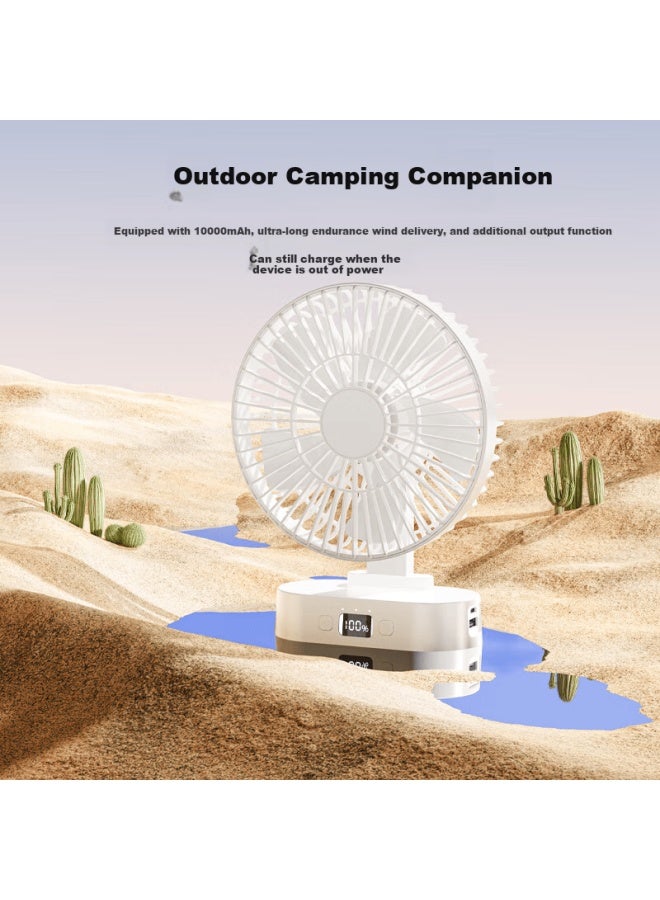 Hboalg Usb Electric Fan, Mini Rechargeable Small Fan, For Office Desk, Student Dormitory Bed, Portable Compact Plug-in Desktop Circulating Fan, Plug-in Model - Off-white - Image 5