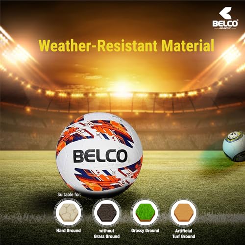 Belco Sports Red Cyclone Rubber Moulded Football - High-Durability with Precision Control, and Optimal Performance for Professional Training (Size 5) - Image 5