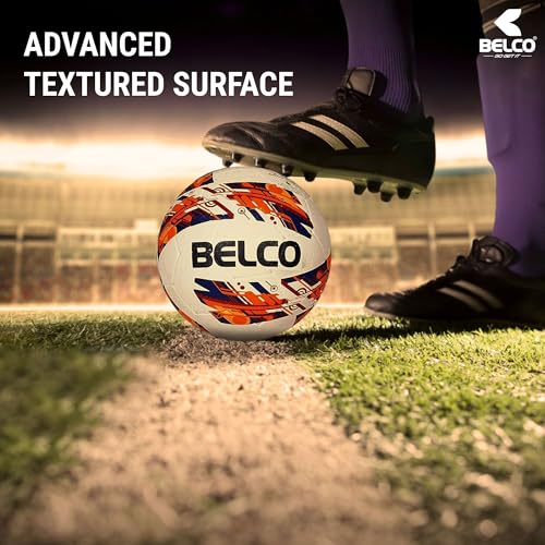 Belco Sports Red Cyclone Rubber Moulded Football - High-Durability with Precision Control, and Optimal Performance for Professional Training (Size 5) - Image 3